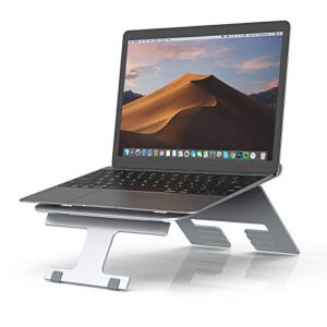 novoo aluminum laptop stand, ergonomic laptop riser 4 angles adjustable computer stand for desk, notebook metal holder compatible with macbook air pro, dell xps, hp, lenovo more 10″-17″ laptops