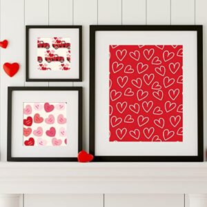 Whaline 12 Sheet Valentine's Day Wrapping Paper Red Heart Truck Gift Wrapping Paper 19.7 x 27.6 Inch I Love You Prints Sweet Present Packing Paper for Wedding Anniversary Baby Shower Birthday