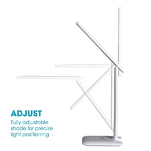 OttLite Charge Up LED Desk Lamp with Wireless Qi Charging & USB Charging Port, with ClearSun LED Technology - Adjustable Neck, 3 Color Temperature Modes, Reduces Eyestrain - Travel-Friendly Task Lamp