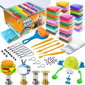 modeling clay kit – 36 colors air dry magic clay, soft & ultra light diy molding clay with sculpting tools, animal decoration accessories, kids art crafts best gift for boys & girls age 3-12 year old