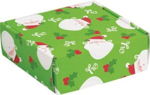 christmas cookie boxes/christmas mailing boxes – set of 6 small square boxes for treats, favors, gifts – jolly santa