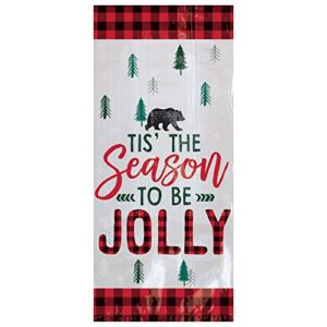 amscan season to be jolly small cello party bag – 9 1/2″ h x 4″ w x 2″ d | multicolor – pack of 20