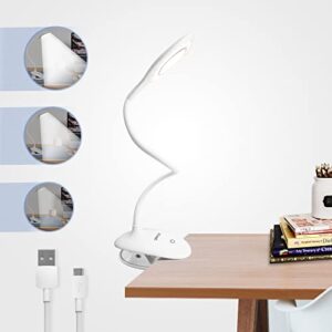 opple click on light desk lamp – (2022 update) book light with 360° flexible gooseneck, led reading light with 3 brightness, clamp light for headboard, desk, table, etc