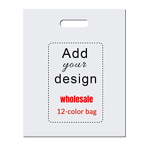 Cihomia 50-500pcs Custom Merchandise Bag with Die Cut Handle Personalized Party Gift Retail Bags (8 * 10.5 Inch)