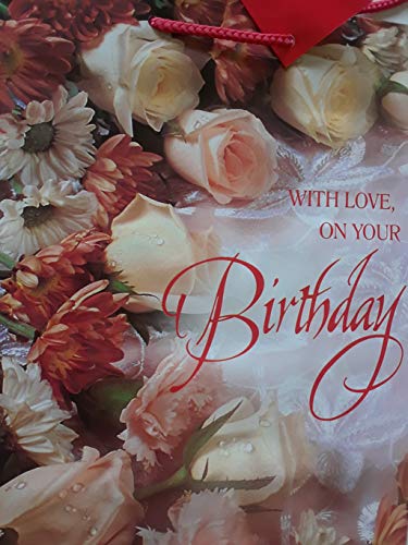 Birthday Gift Bags 4 Assorted Designs 12 Gift Bags in Pack, 10.5" x 8" Glossy Finish