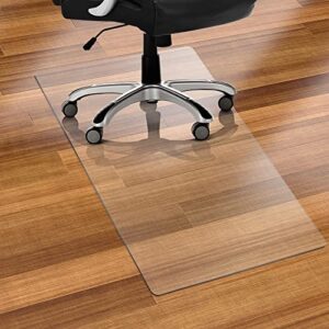 Clear Floor Mat for Office Chair - 48"×30" Plastic Chair Mat for Hardwood/Tile Floors, Multi-Purpose Non-Slip Computer & Desk Chair Mat, Heavy Duty Floor Protector for Rolling Chair Home Office-1.5mm