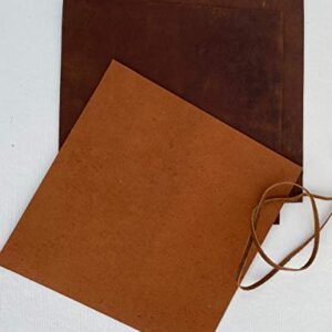 Genuine Leather Sheets for Leather Crafts - Full Grain Buffalo Leather Squares- Great for Jewelry, Leather Wallets, Cricut, Arts & Crafts – Includes 3 Sheets (12x12")+ Leather Cord (36")