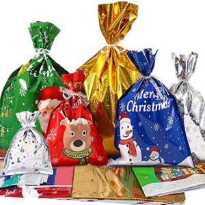 christmas gift bags-41 pcs for holiday gift assorted sizes bulk (large medium small)