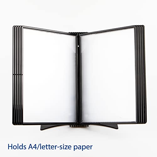 Tarifold Desktop Reference and Display System 10 Double-Sided Pockets - Black-Framed - Letter-Size - 20 Sheet Capacity (EZD771)