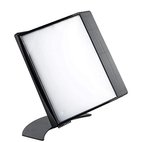 Tarifold Desktop Reference and Display System 10 Double-Sided Pockets - Black-Framed - Letter-Size - 20 Sheet Capacity (EZD771)