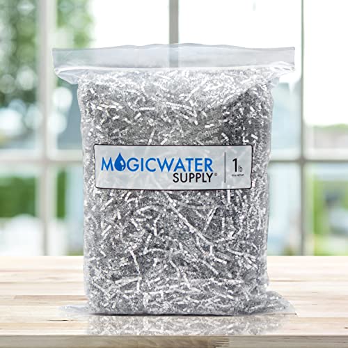 MagicWater Supply Crinkle Cut Paper Shred Filler (1 LB) for Gift Wrapping & Basket Filling - Silver Metallic
