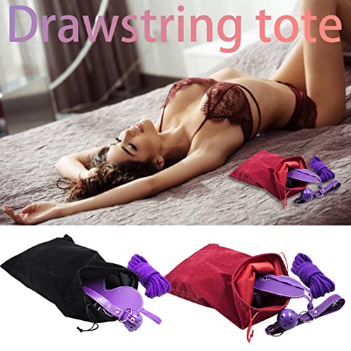 Aiend Double Fleece Lint Drawstring Beams Storage Bag for Adult Sex Products Adult Game Toys