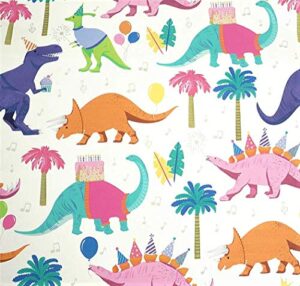 dinosaur party gift wrapping paper roll – 24″ x 15′