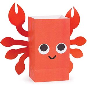 creative converting 333021 assorted sea animals paper treat bags, 8ct