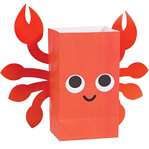 Creative Converting 333021 Assorted Sea Animals Paper Treat Bags, 8ct