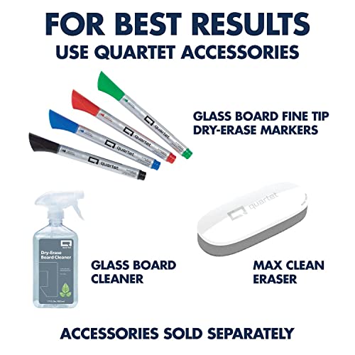 Quartet Glass Whiteboard Desktop Easel, 9" x 11", Dry Erase Surface, Clean Erase, Includes 1 Dry Erase Marker, White (GDE119)