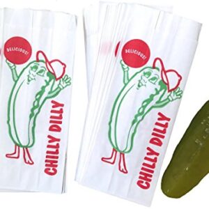 Paper Dill Pickle Sacks - Red Green White - 100 Pack