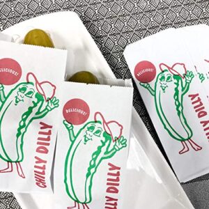 Paper Dill Pickle Sacks - Red Green White - 100 Pack