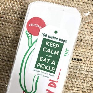 Paper Dill Pickle Sacks - Red Green White - 100 Pack