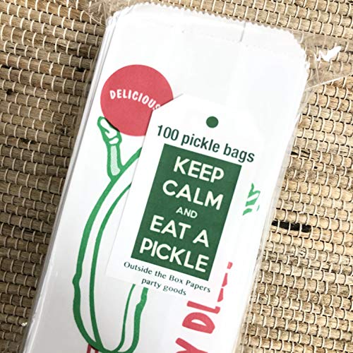 Paper Dill Pickle Sacks - Red Green White - 100 Pack