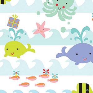 ocean sea babies birthday baby rolled gift wrap paper – 24″ x 15′