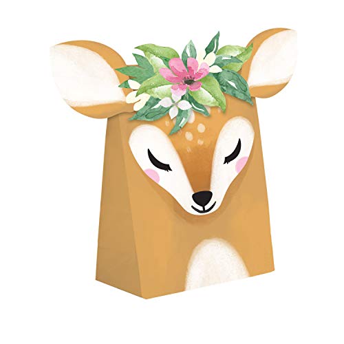 Little Deer Birthday Paper Treat Bags, 8 ct