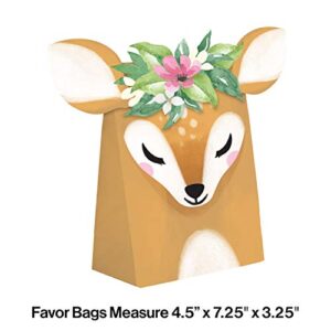 Little Deer Birthday Paper Treat Bags, 8 ct