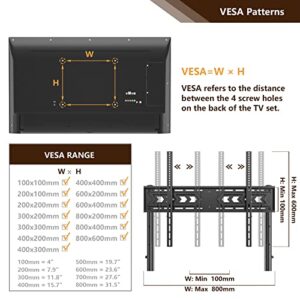 Mobile TV Cart Rolling TV Stand with Wheels for 55-98 Inch LCD LED Flat Curved Screens up to 200 lbs, Heavy Duty Portable Floor TV Stand Large Base Trolley Height Adjustable Max VESA800x600 mm