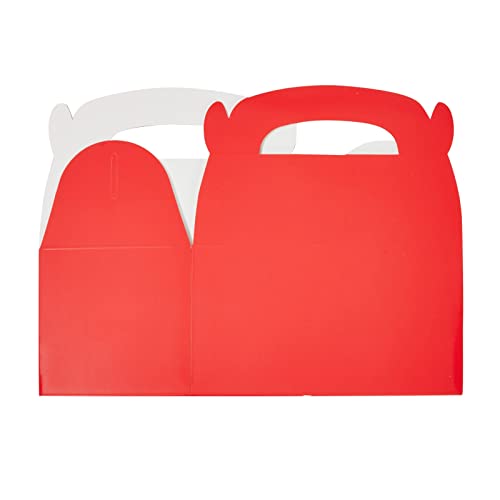 Juvale 24 Pack Red Gable Boxes for Candy, Goodie Gift Box with Handles for Treats (6.2 x 3.5 x 3.6 In)