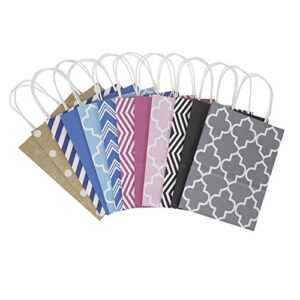 hallmark 10″ medium gift bag assortment, pack of 12 in kraft, grey, black, pink, blue – solids and patterns for birthdays, baby showers, bridal showers or any occasion