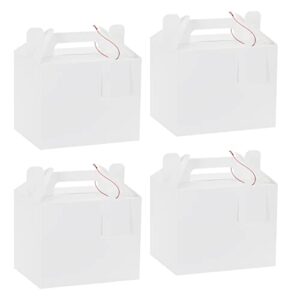 frantis 12 pack white treat boxes gable boxes with rope and tag party favor boxes gift boxes for birthday party 7 x 5.5 x 5.5 inches