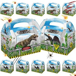 animsco 16 pack dinosaur treat boxes jurassic dinosaur park world party supplies bag boxes for boys kids dinosaur theme birthday party favor candy goodies gift baby shower bags