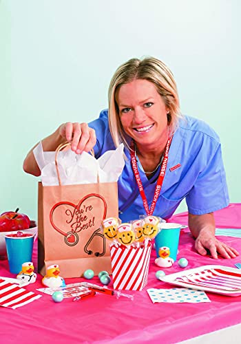 Fun Express Medium Nurse Craft Gift Bags - Bulk Set of 12 - Nurse Week and Appreciation Supplies