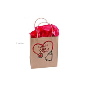 Fun Express Medium Nurse Craft Gift Bags - Bulk Set of 12 - Nurse Week and Appreciation Supplies