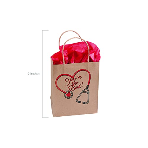 Fun Express Medium Nurse Craft Gift Bags - Bulk Set of 12 - Nurse Week and Appreciation Supplies