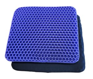 bulletproof gel seat cushion | ultra soft large cushion with purple cooling gel pad & padded cover | orthopedic cushion for pressure relief and sitting sores | seat cushion for seniors, car & office