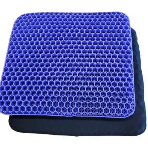 Bulletproof Gel Seat Cushion | Ultra Soft Large Cushion with Purple Cooling Gel Pad & Padded Cover | Orthopedic Cushion for Pressure Relief and Sitting Sores | Seat Cushion for Seniors, Car & Office