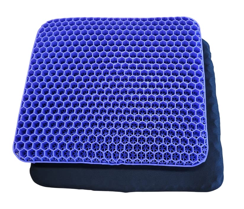 Bulletproof Gel Seat Cushion | Ultra Soft Large Cushion with Purple Cooling Gel Pad & Padded Cover | Orthopedic Cushion for Pressure Relief and Sitting Sores | Seat Cushion for Seniors, Car & Office