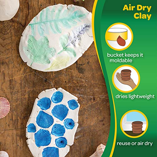 Crayola Air Dry Clay for Kids, Natural White Modeling Clay, 5 Lb Bucket [Amazon Exclusive]