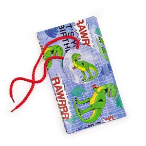 WRAPAHOLIC 56" Large Birthday Plastic Gift Bag - Dinosaurs and It Is Your Birthday Design for Baby Shower, Kids Birthdays, Parties, Celebrating, or Any Occasion - 56" H x 36" W