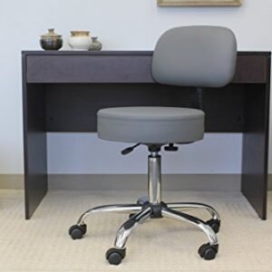 Boss Office Products Be Well Medical Spa Professional Adjustable Drafting Stool with Back, Grey