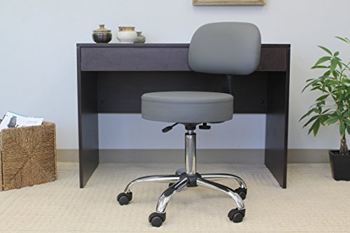 Boss Office Products Be Well Medical Spa Professional Adjustable Drafting Stool with Back, Grey