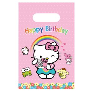ADILAIDUN 30pcs Hello Kitty Birthday Party Gift Bags Candy Bags Goody Bags Kitty Birthday Party Supplies Decorations (Bags30pcs)