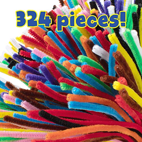READY 2 LEARN Chenille Stems - Set of 324 - 10 Colors - Soft Pipe Cleaners - Art Supplies for DIY Crafts - 12 in. long