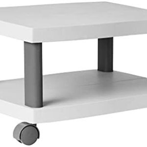 Safco Products Wave Underdesk Printer Stand 1861GR, Gray Powder Coat Finish, Swivel Wheels for Mobility, 50 lb. Capacity, Light Gray