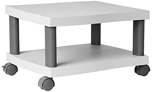 Safco Products Wave Underdesk Printer Stand 1861GR, Gray Powder Coat Finish, Swivel Wheels for Mobility, 50 lb. Capacity, Light Gray