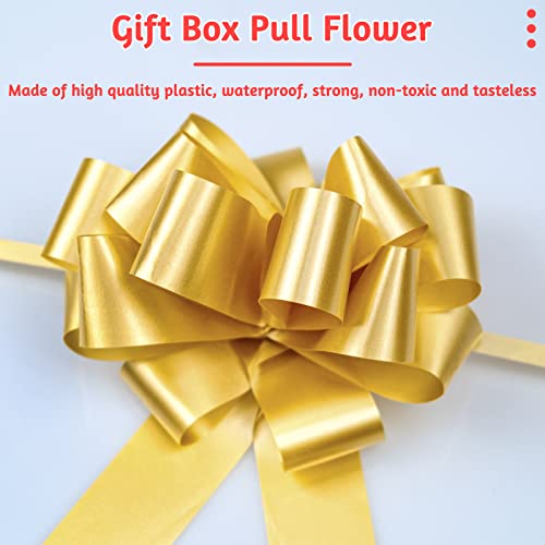 JJYHEHOT 30 Pieces Gold Gift Wrap Bows, Pull Flower Bows for Gift Wrapping, Present Decor Bowknot for Gift Baskets, Craft, Car, Birthday Wedding Party