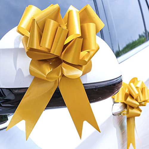 JJYHEHOT 30 Pieces Gold Gift Wrap Bows, Pull Flower Bows for Gift Wrapping, Present Decor Bowknot for Gift Baskets, Craft, Car, Birthday Wedding Party