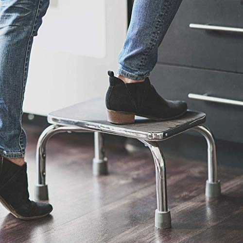DMI Step Stool for Adults and Seniors, Heavy Duty Metal Stepping Stool for High Beds, Portable Foot Step Stool for Elderly, 250 lb Weight Capacity