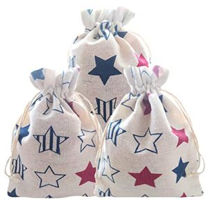 american flag patriotic star gift treat bags drawstring gift bag 4th of july usa favor goodies bag for wedding birthday party ,memorial day, veterans day party, independence day, labor day party decorations